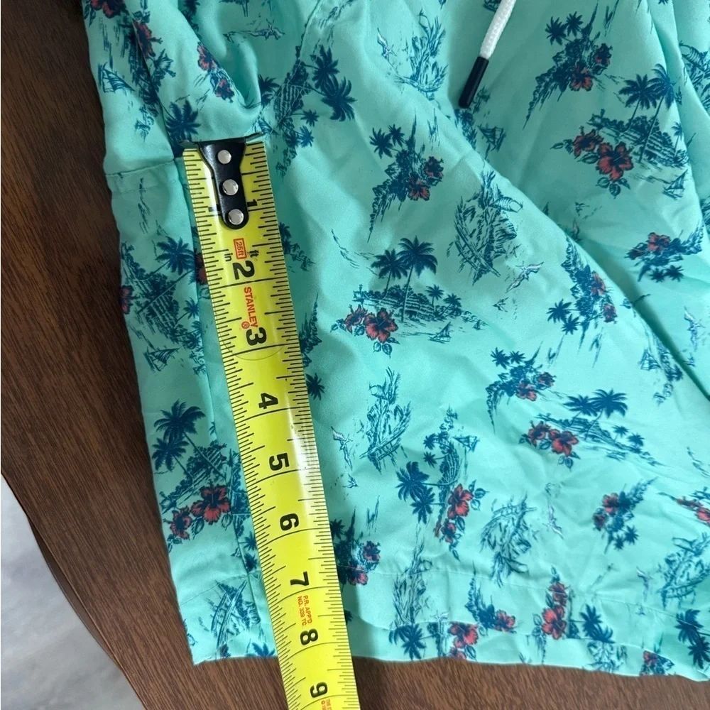 NWT Teal Tropical Print Swim Trunks Swimsuit   Size 3XLT Beach Vacation
